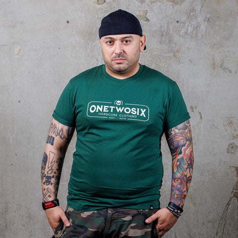 OneTwoSix Hardcore Clothing  T-Shirt (Bottle Green / Organic Cotton )
