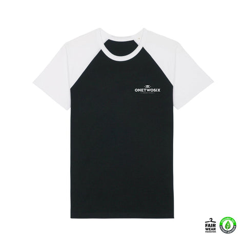 Time is the Fire in which we Burn (Black/White Raglan/Organic Cotton)