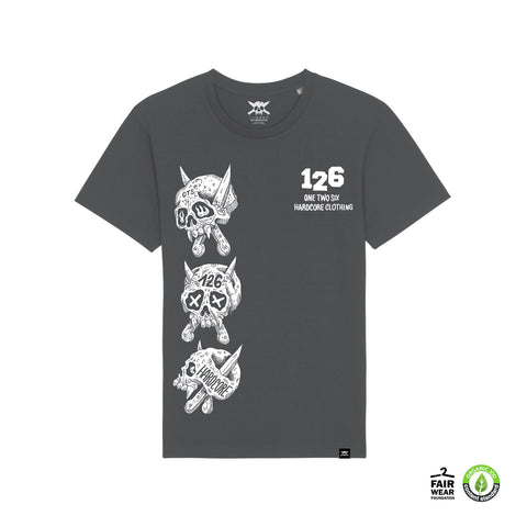 Hardcore Skulls T-Shirt (Anthracite/Organic Cotton)