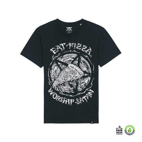 Eat Pizza T-Shirt (Black/Organic Cotton)