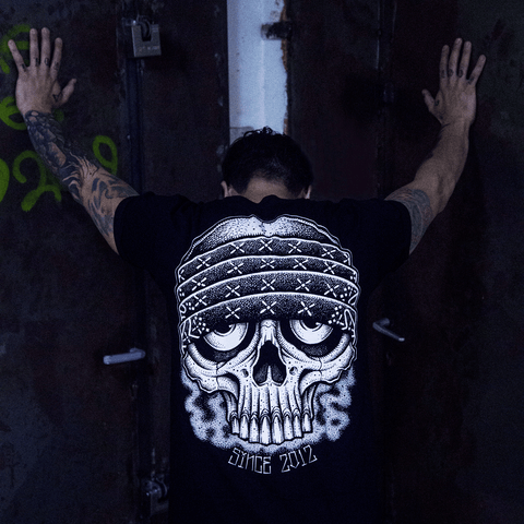 Bandana Skull V2.0 T-Shirt (Pure Black/Organic Cotton)