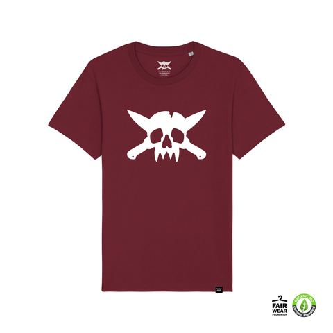 Skull Logo 2020 Organic T-Shirt (Maroon)