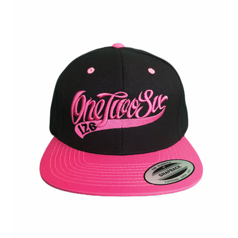 Baseball Logo SnapBack  (Black / Neon Pink)