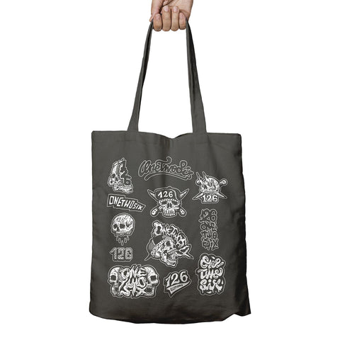 Tattoo Flash Organic Tote Bag (Charcoal)